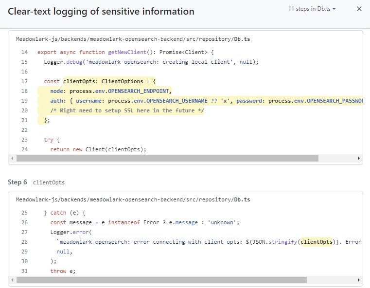 Text-logging of sensitive information